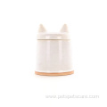 Pet Supplies White Ceramic Cat Shaped Container